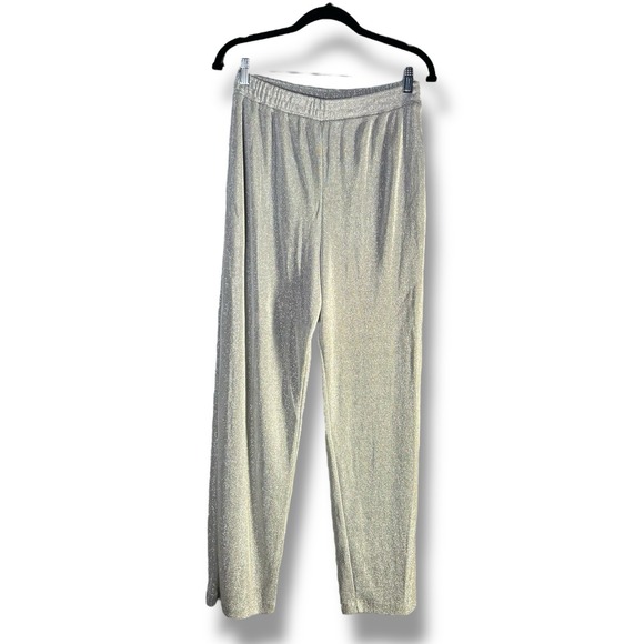Gepetto Other - Gepetto Womens Sz Medium Silver Metallic Palazzo Pants Party‎ Retro Vintage Glam
